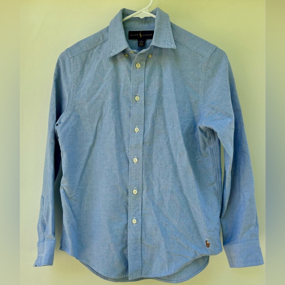 Boys Ralph Lauren Blue Tailored Casual Button Down Shirt